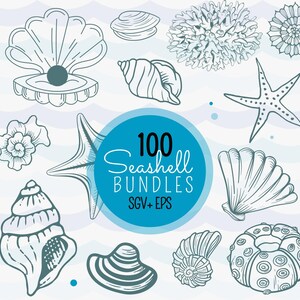Paquete de SVG de conchas, Paquete de conchas marinas, Imágenes prediseñadas de conchas marinas, Archivos de corte SVG de conchas marinas para Cricut, Silueta de concha marina, Mundo marino, Estrella de mar con concha