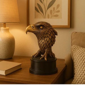 Handmade Bronze Finish Eagle Sculpture: AeroMajesty Wildlife Decor