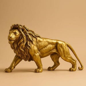 Handmade Polyresin Lion Sculpture: Savanna Home Decor