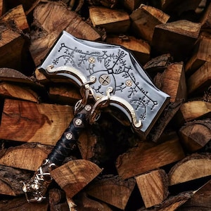 Handmade Viking Hammer | Norse Mjölnir Replica | Engraved Thor Hammer | Fantasy Collectible | Mythical Cosplay Prop | Birthday Gift for Him