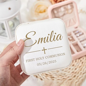 Erstkommunion Geschenke für Mädchen, personalisierte Schmuckschatulle für Mädchen katholisches religiöses Geschenk für Mädchen erste heilige Kommuniongeschenk 1.Kommunion