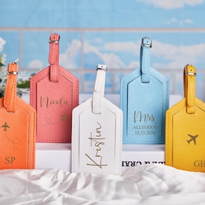 Personalized Leather Luggage Tag, Monogrammed Luggage Tag, Leather Luggage Tag, Gift Idea, Wedding Gifts, Bridesmaid Gifts