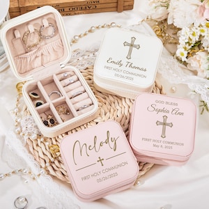 Regali per la Prima Comunione per Ragazze, Portagioie Personalizzato per Ragazze, Regalo Religioso Cattolico per Ragazza, Regalo per la Prima Comunione, Prima Comunione