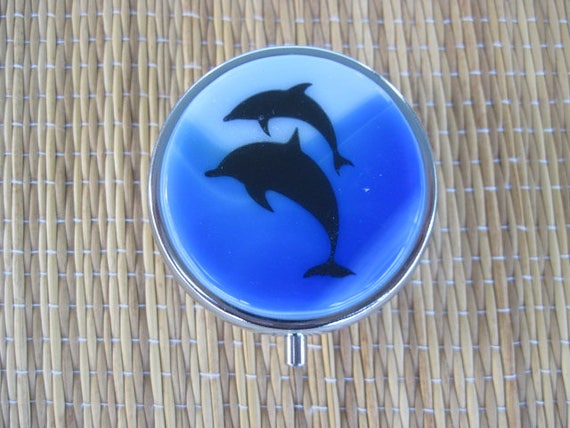 dolphin fused glass metal