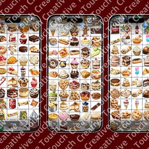 150+ iOS 18.1 Emoji Sticker Pack, Sweets & Desserts Emoji Pack. PNG stickers for texting, Everyday iPhone Emoji Apple Stickers for iMessage