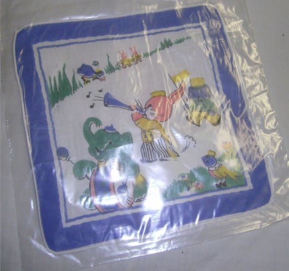 VINTAGE HANKIE - CHILDS - Animal Band - image 1