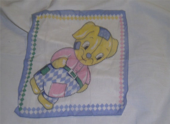 VINTAGE HANKIE - Childs - Raggedy Pig - image 1