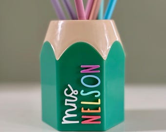 Teacher Stationery Holder Pots | Personalised Teacher gift | Teacher thank you | Desk Storage Decor | Back to School | Organisation
