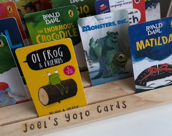 Personalised Wooden Yoto Card Holder | Custom Name Audio Card Display, Nursery Storage Decor
