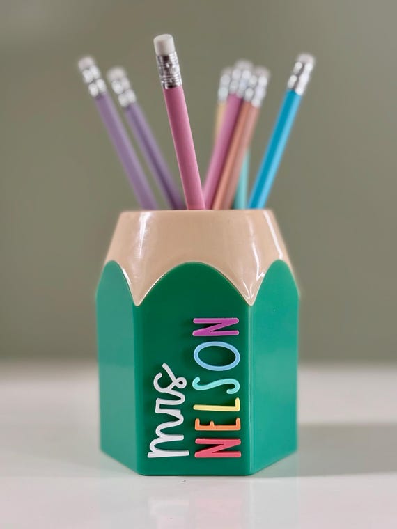 Teacher Stationery Holder Pots | Personalised Teacher gift | Teacher thank you | Desk Storage Decor | Back to School | Organisation