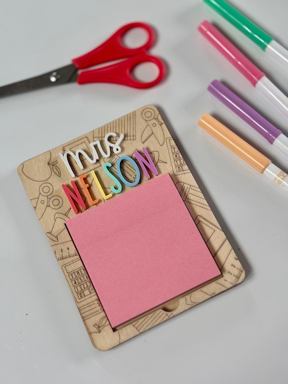 Teacher Gift  | Rainbow | Personalised Teacher gift | Teacher thank you | Classroom Essential | Desk tidy  |  Note Pad | Stationery holder