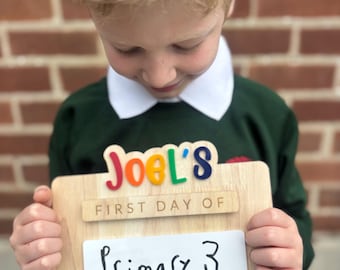 Personalized First Day of School Sign | Wooden Milestone Photo Prop