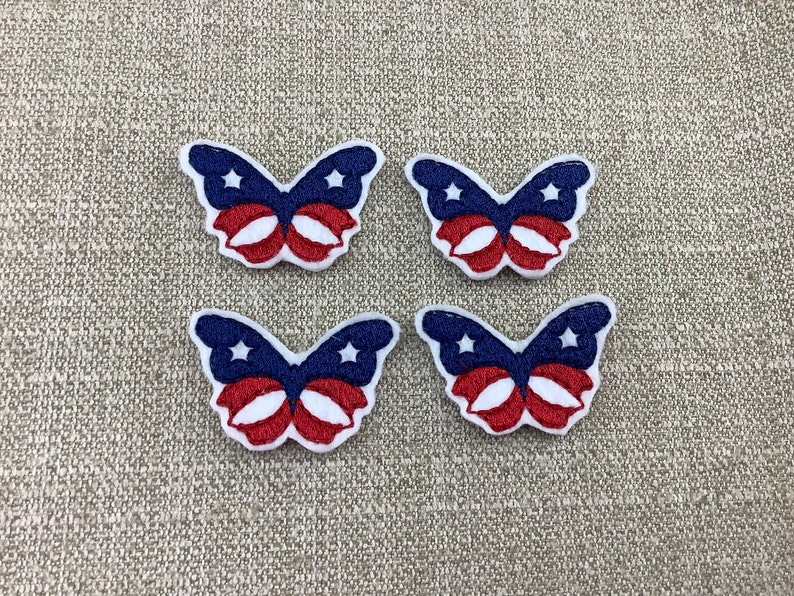 Patriotic Butterfly, 4th of July feltie CUT or UNCUT image 2