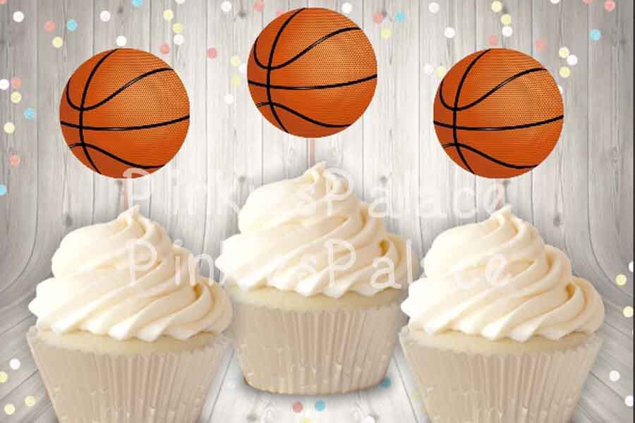 Basketball Cupcake Toppers - 30-Pack Cake & Fruit Picks For Boys Birthday, Sports Party, Baby Shower Decor - View #7