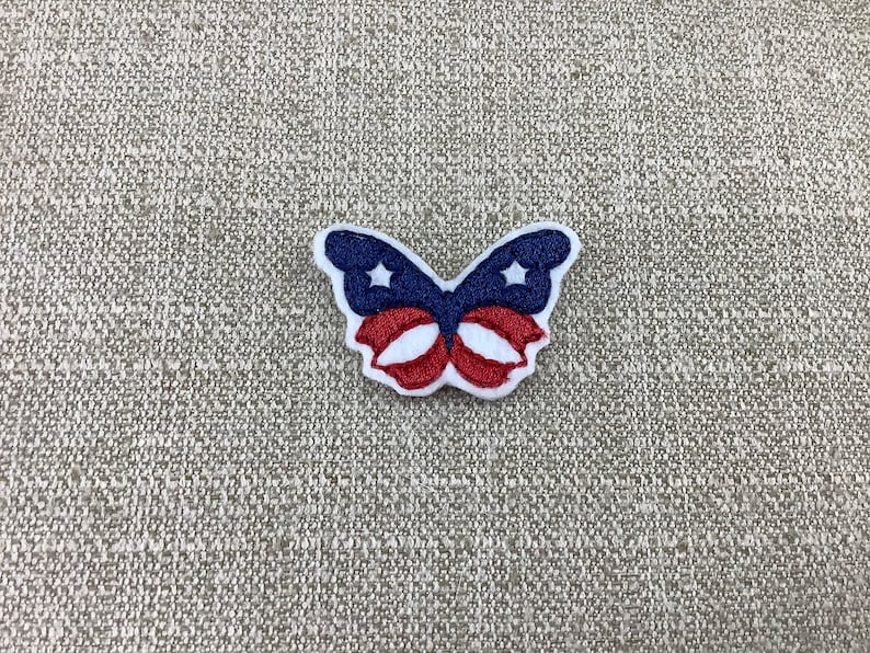 Patriotic Butterfly, 4th of July feltie CUT or UNCUT image 4