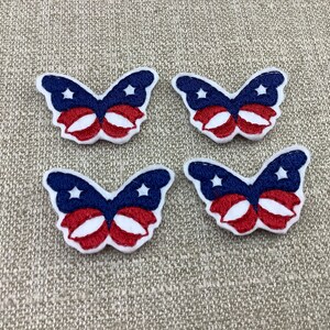 Patriotic Butterfly, 4th of July feltie CUT or UNCUT image 1