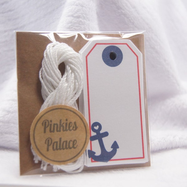 Small Anchor Nautical Gift Tags Birthday Tags Favor Tags Set of 10
