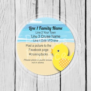 Custom Yellow Duck Cruise Stickers, Personalized Stickers, Party Labels, Mason Jar Labels, Treat Bag Stickers, Ducks