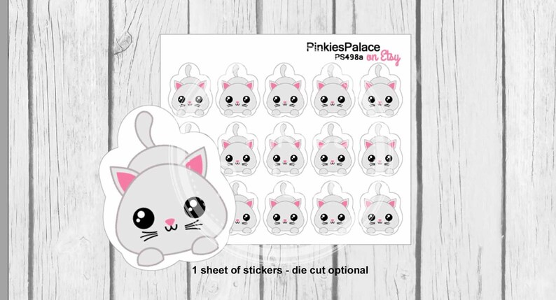 Kitty Cat Planner Stickers and optional Planner Die Cut