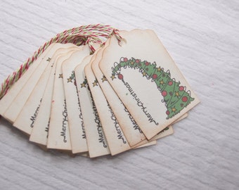 Christmas Tree Tags set of 10