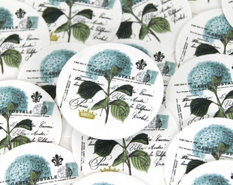 Stickers Envelope Seals Blue Hydrangea Flower Stickers Hydrangea Stickers