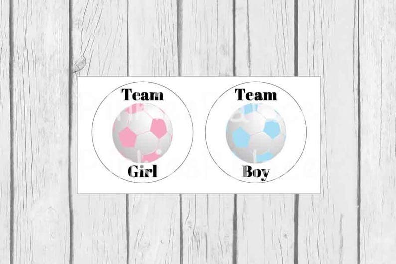 Gender Reveal Soccer Balls Team Boy Team Girl Envelope Seals Etsy