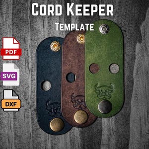 DIY Leather Cord Organizer Pattern: Downloadable Pdf, Svg, Dxf Template for Laser Cutting & Crafting