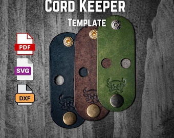 DIY Leather Cord Organizer Pattern: Downloadable Pdf, Svg, Dxf Template for Laser Cutting & Crafting