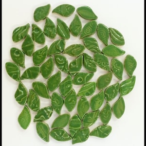 Ceramic Leaves - 50 Mosaic Leaf Tiles - High Fired