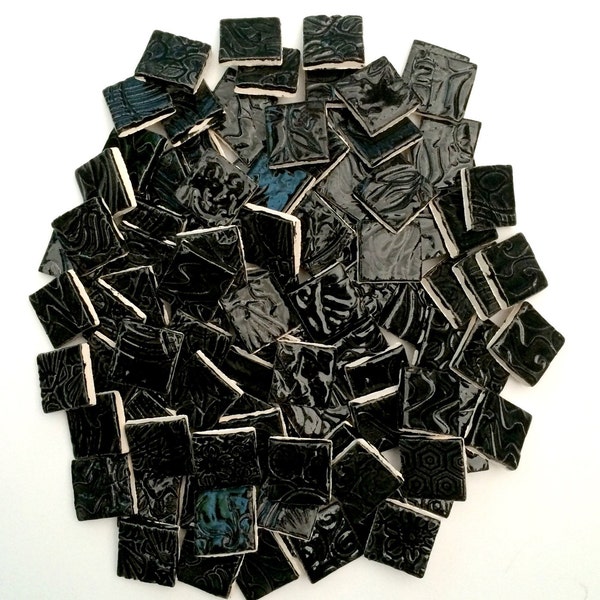 CARREAUX de céramique en mosaïque BLACK SQUARE