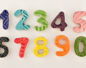 Mosaic Number Tiles - 3/4" Ceramic Numbers