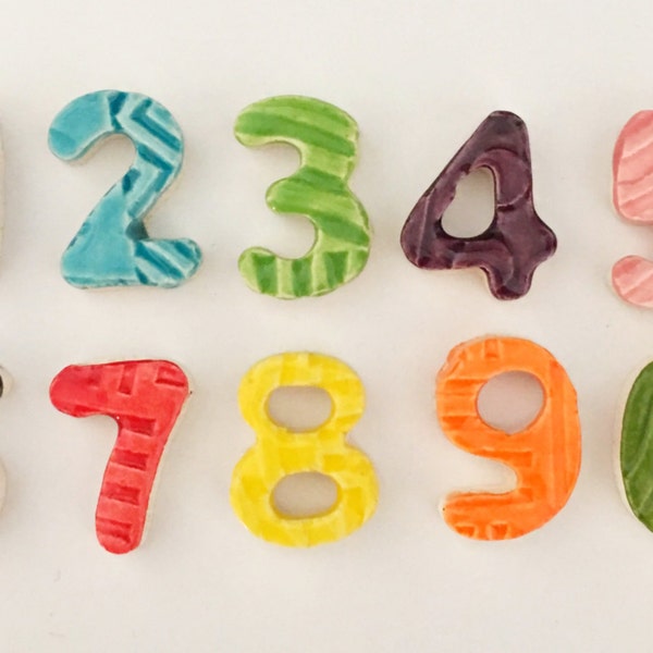 Mosaic Number Tiles - 3/4" Ceramic Numbers