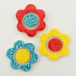 Flower Mosaic Tiles - 3 Ceramic Flower Tiles