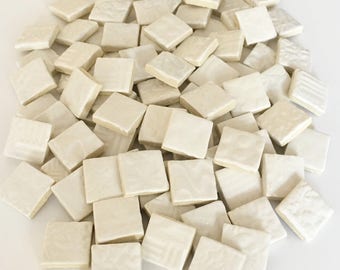 WHITE SQUARE High Fired Ceramic Mosaic Tiles