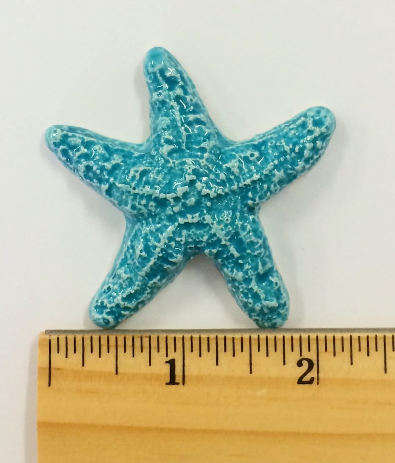 3 Starfish Tiles Turquoise image 4