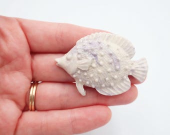 Fish Mosaic Tile - Purple and White