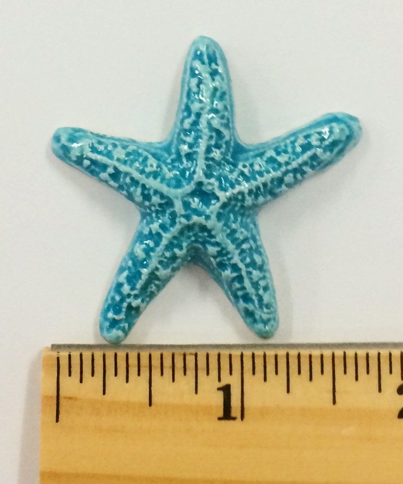 3 Starfish Tiles Turquoise image 3