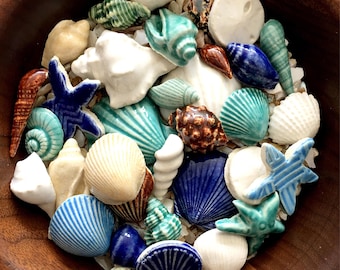 Mosaicos cerámicos oceánicos: Juego de conchas mixtas