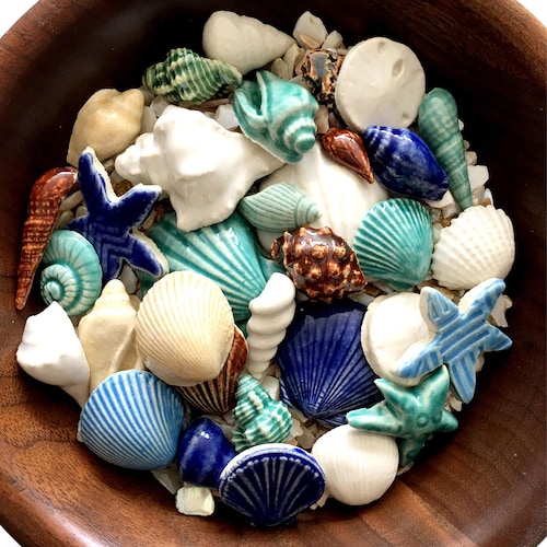 Mosaic Tiles Mixed Set Ceramic Tiles Ocean Tiles Etsy