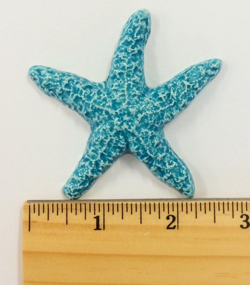 3 Starfish Tiles Turquoise image 5