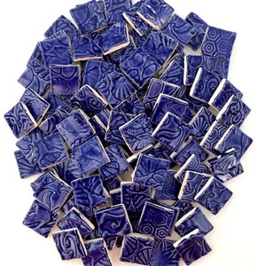 Mosaic Tiles -  100 Royal Blue 3/4&quot; Squares