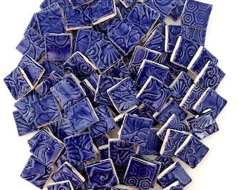 Mosaic Tiles -  100 Royal Blue 3/4" Squares