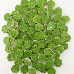 GREEN Mosaic CIRCLE Ceramic Tiles