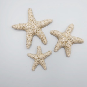 3 Starfish Tiles - White with specks