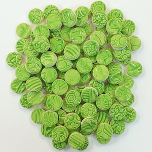 LIME GREEN CIRCLE Mosaic Tiles
