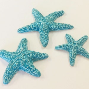 3 Starfish Tiles Turquoise image 2