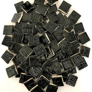 BLACK SQUARE High Fired Mosaic Ceramic Tiles