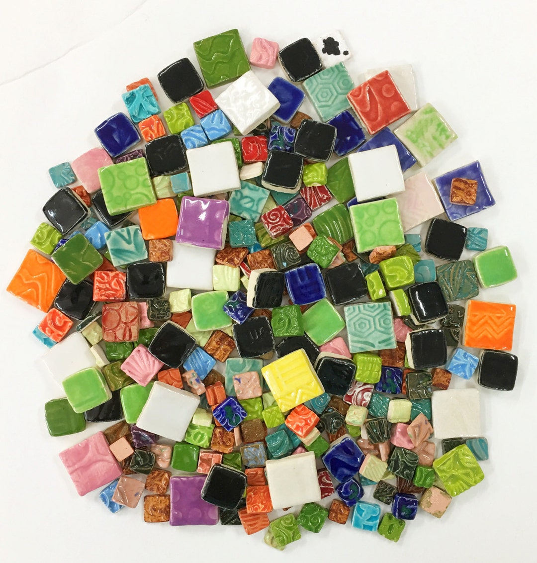Ceramic Mosaic Square Tiles - 1 Lb High Fired - Mixed Bag - Etsy