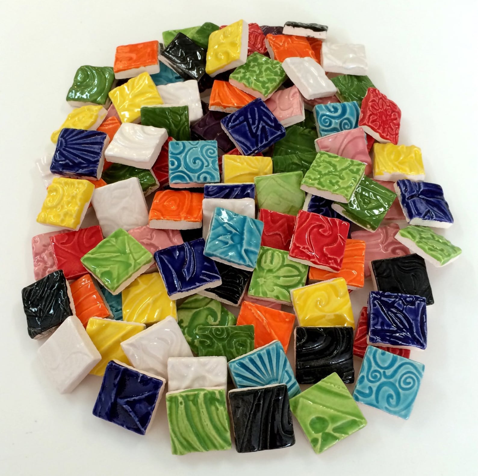 Ceramic Mosaic Tiles 3/4 Square Mosaic Tiles Multi Etsy