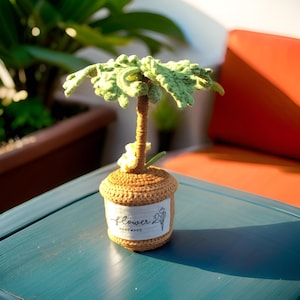 Handmade Crochet Coconut Tree Decor: Tropical Home Accent